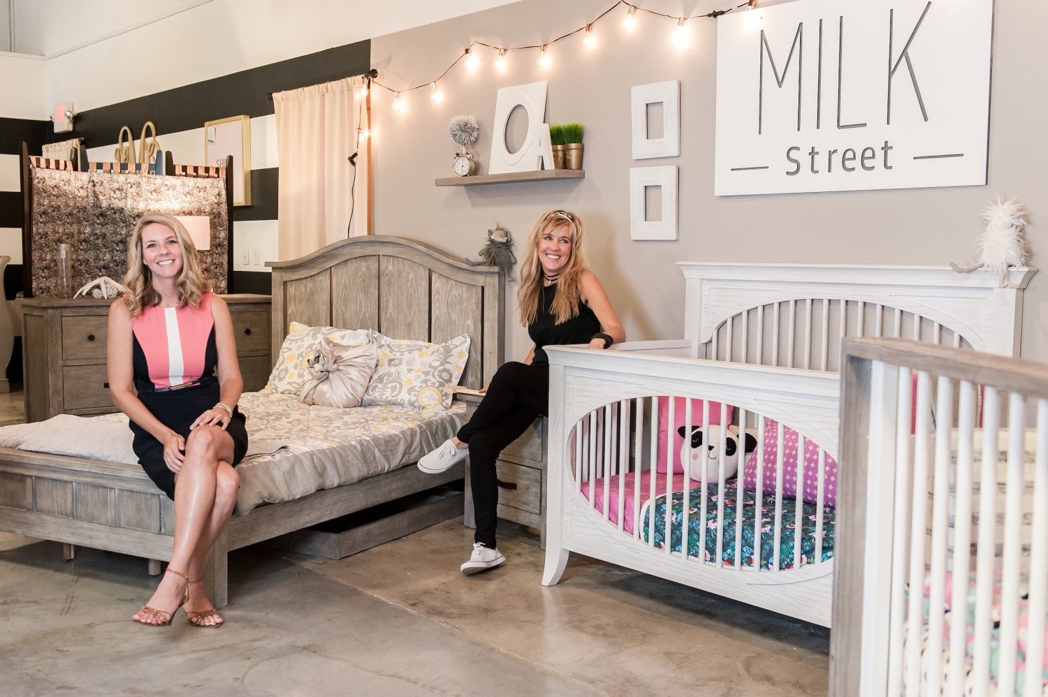 Courtney Santillano, owner of Crib & Kids and Julie Knisley, owner and designer of Milk Street Baby
